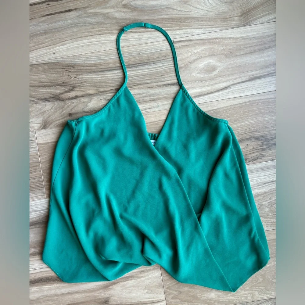 Naked Zebra Green Cross Over Halter Top Size Medium - Picture 3 of 4